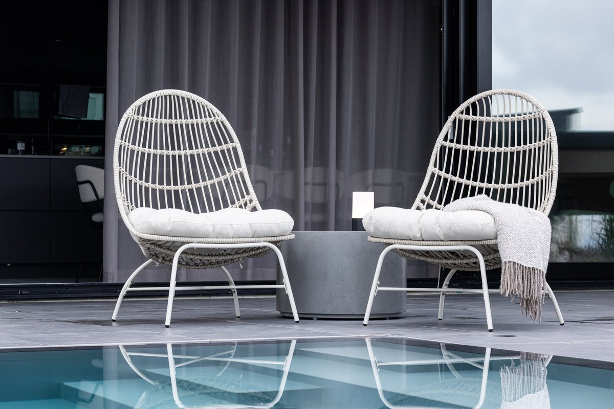 Garten- Loungesessel Anne - Aus Polyester und Stahl in Beige