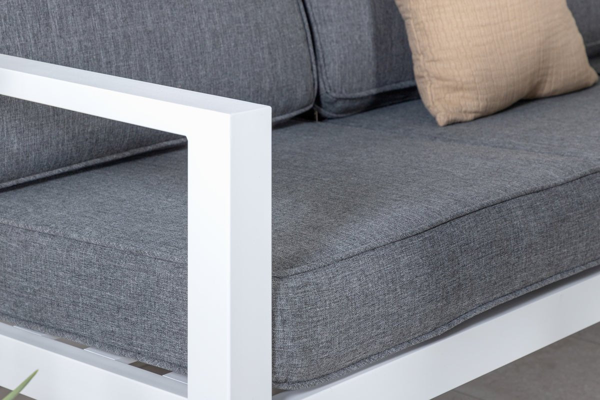 Garten Loungeset Adam – mit Tisch aus Aluminium & Glas