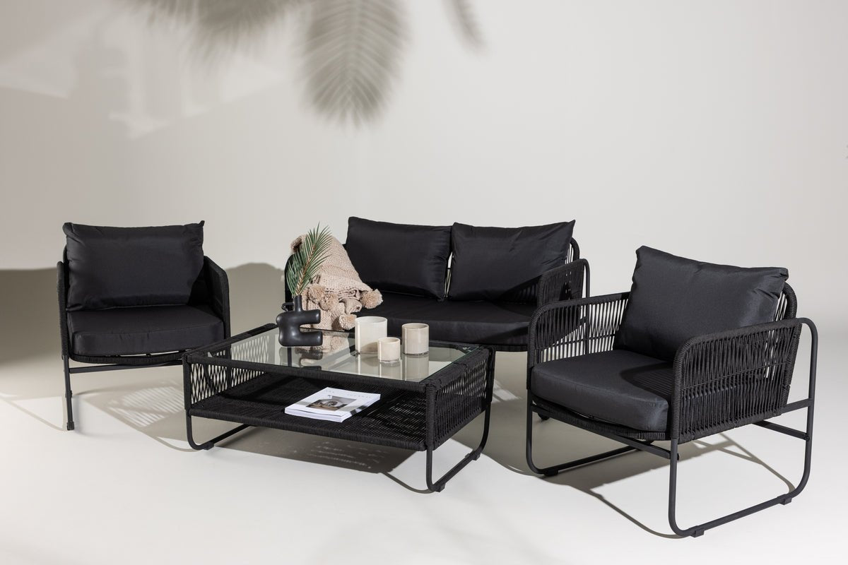 Garten Loungeset Kim - mit Rückenlehne aus Polyesterseil