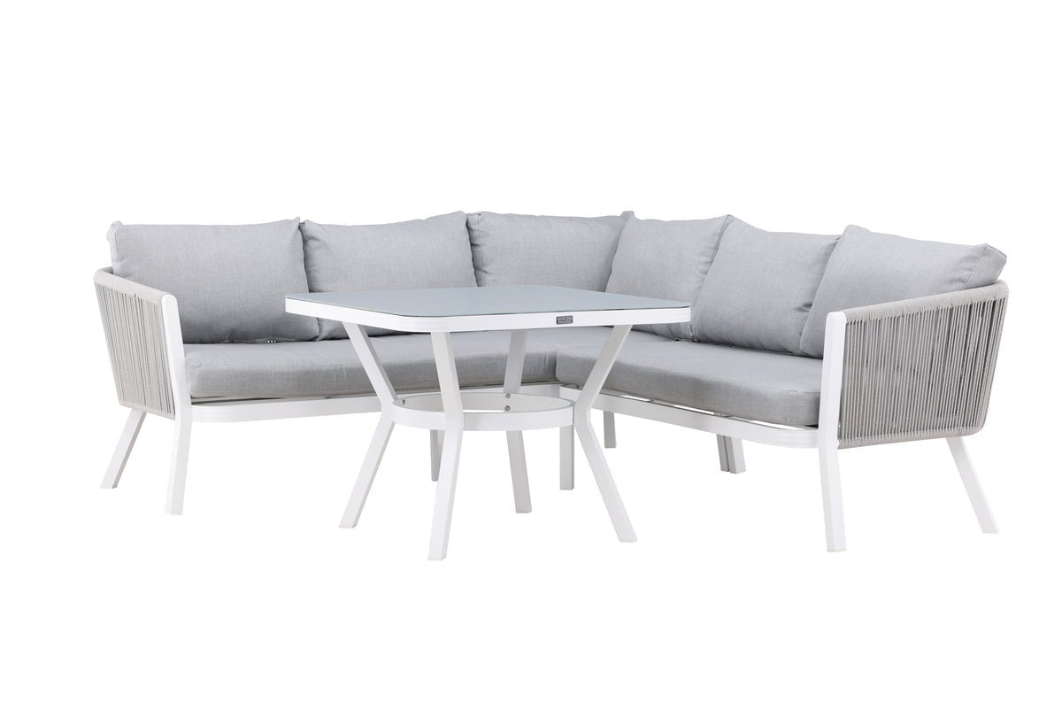 Garten Loungeset Lindsay - Wahlweise in Schwarz/Grau oder Weiß/Grau
