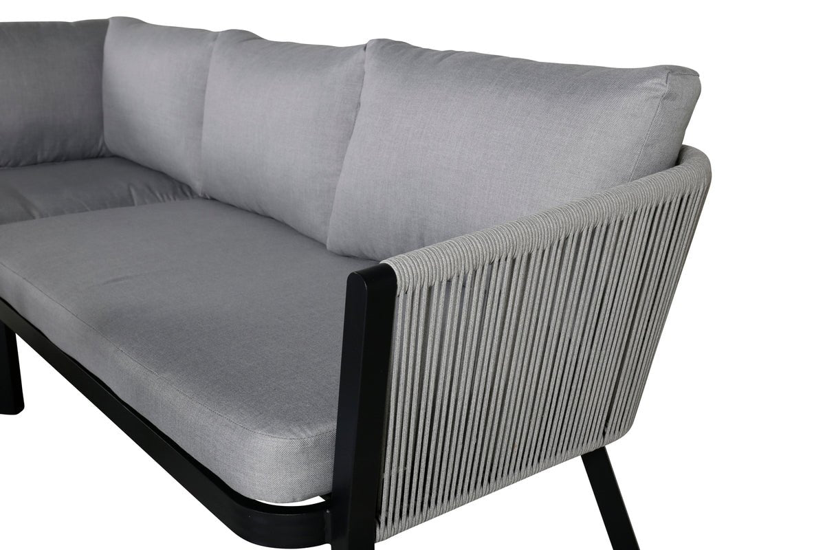 Garten Loungeset Lindsay - Wahlweise in Schwarz/Grau oder Weiß/Grau