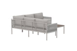Garten Loungeset Rimini – wetterfest in Beige mit Aluminiumgestell
