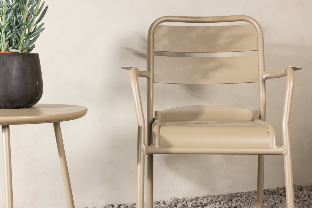 Garten Loungeset Rivana – 3-teiliges Set mit 2 Stühlen & Tisch in Beige