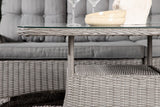 Garten Loungeset Samui – aus Aluminium & Polyrattan mit Glas-Couchtisch