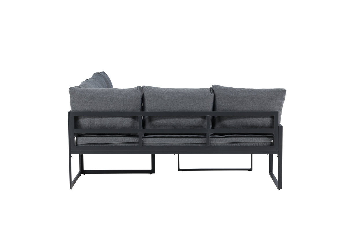 Garten Loungeset Zico – 3-teilig mit Glastisch in Grau