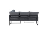 Garten Loungeset Zico – 3-teilig mit Glastisch in Grau