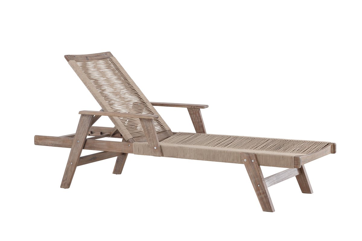 Garten Sonnenliege Ferano - verstellbar aus Akazienholz & Polyesterseil