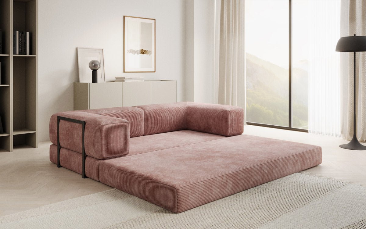 Lazy Spar-Set: 3-Sitzer + Hocker in Cord