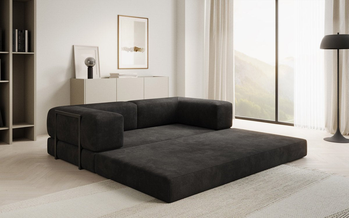 Lazy Spar-Set: 3-Sitzer + Hocker in Cord