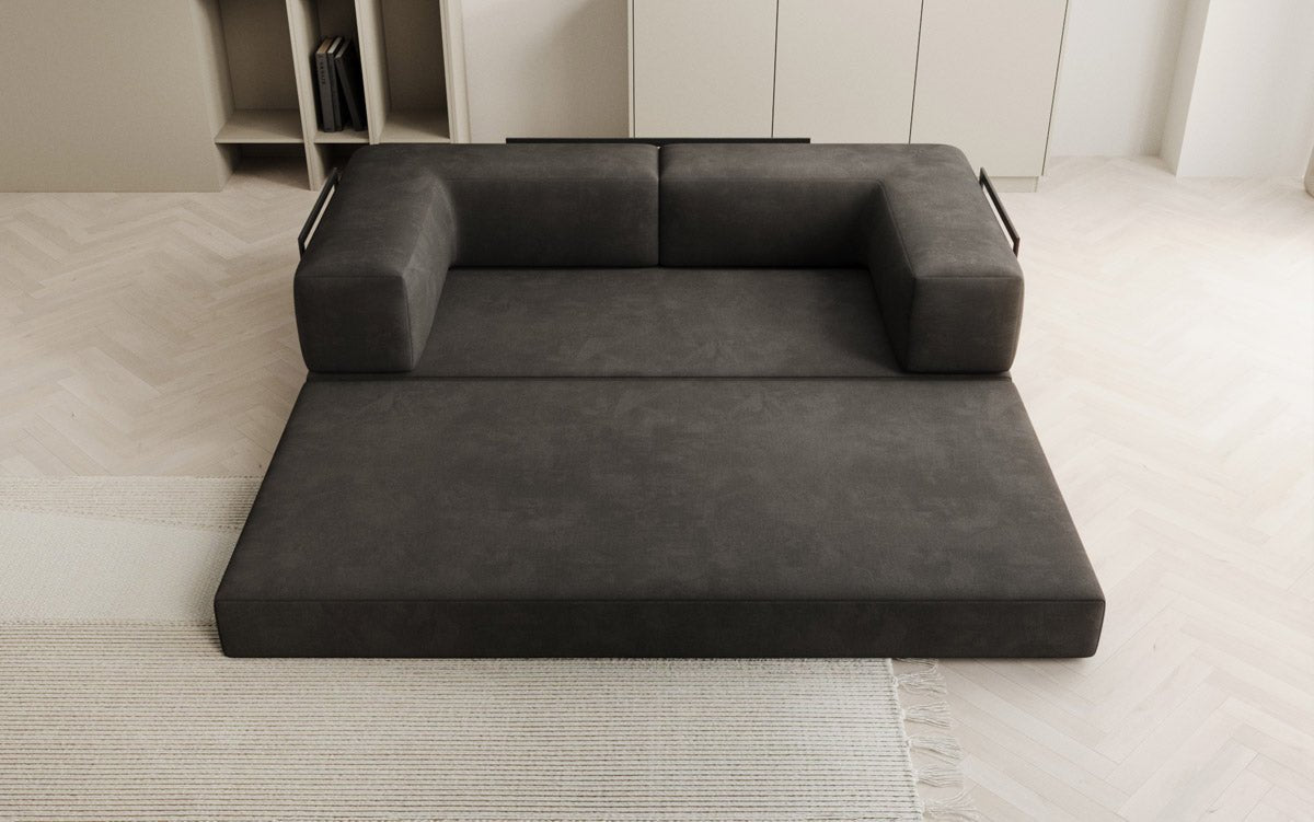 Lazy Spar-Set: 3-Sitzer + Hocker in Samt