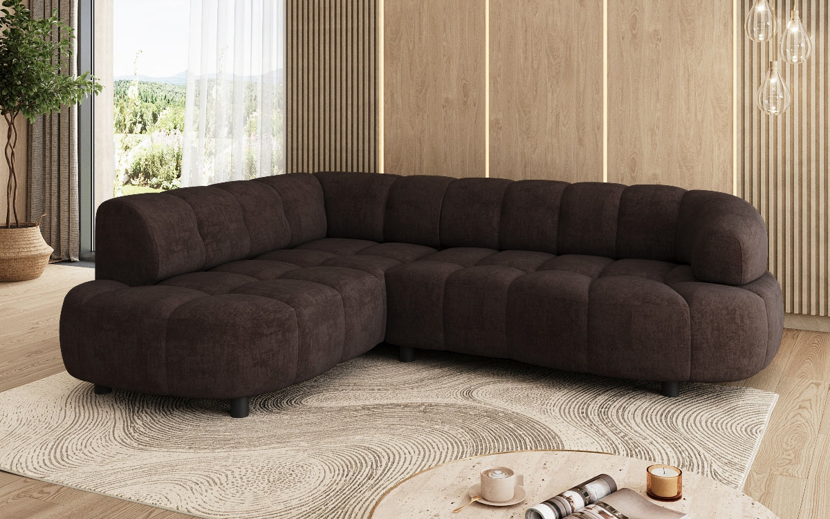Designer Sofa Olivia Mini in Samt mit elektrischer Sitzerweiterung