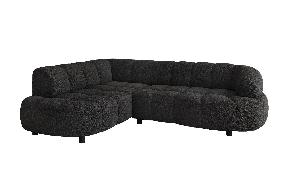 Designer Sofa Olivia Mini in Teddy Bouclé mit elektrischer Sitzerweiterung