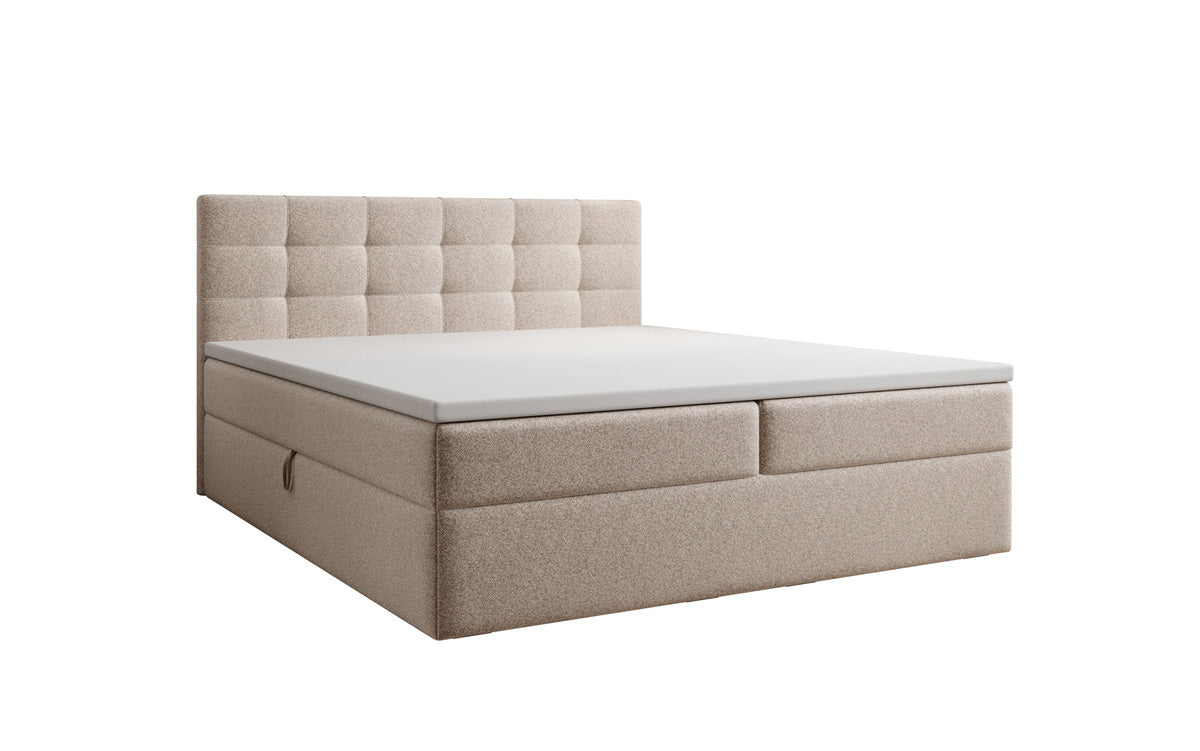 Boxspringbett Lux in Strukturstoff mit Stauraum