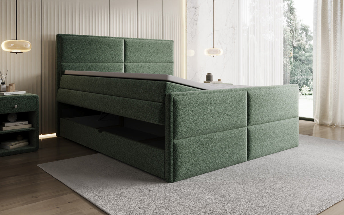 Boxspringbett Viola in Strukturstoff mit Stauraum