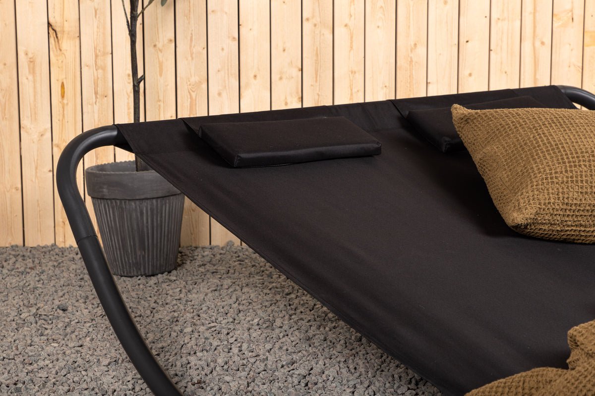 Sonnenliege Comfort - aus Polyester in Schwarz