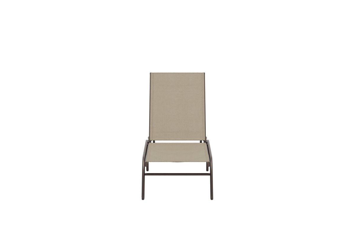 Sonnenliege Lorina - aus Textilene mit Stahlgestell in Beige