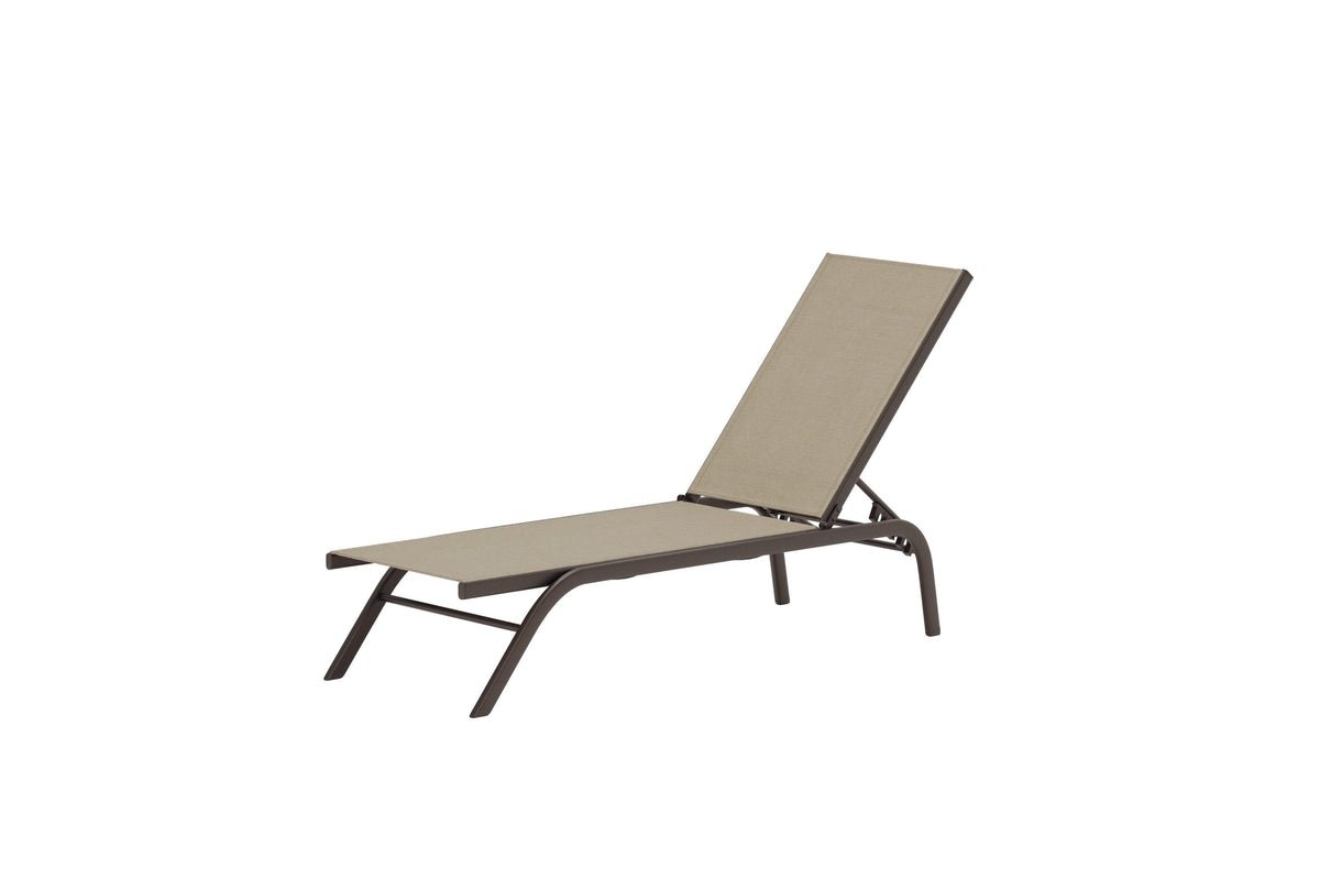 Sonnenliege Lorina - aus Textilene mit Stahlgestell in Beige