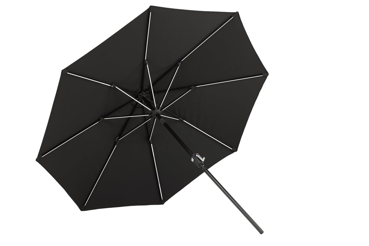 Sonnenschirm Lightning – Ø270 cm in wahlweise Schwarz oder Grau
