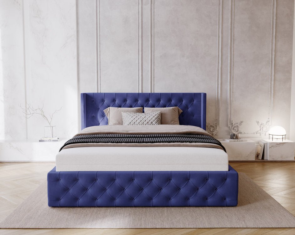 Designer Polsterbett Celestia in Samt mit Stauraum