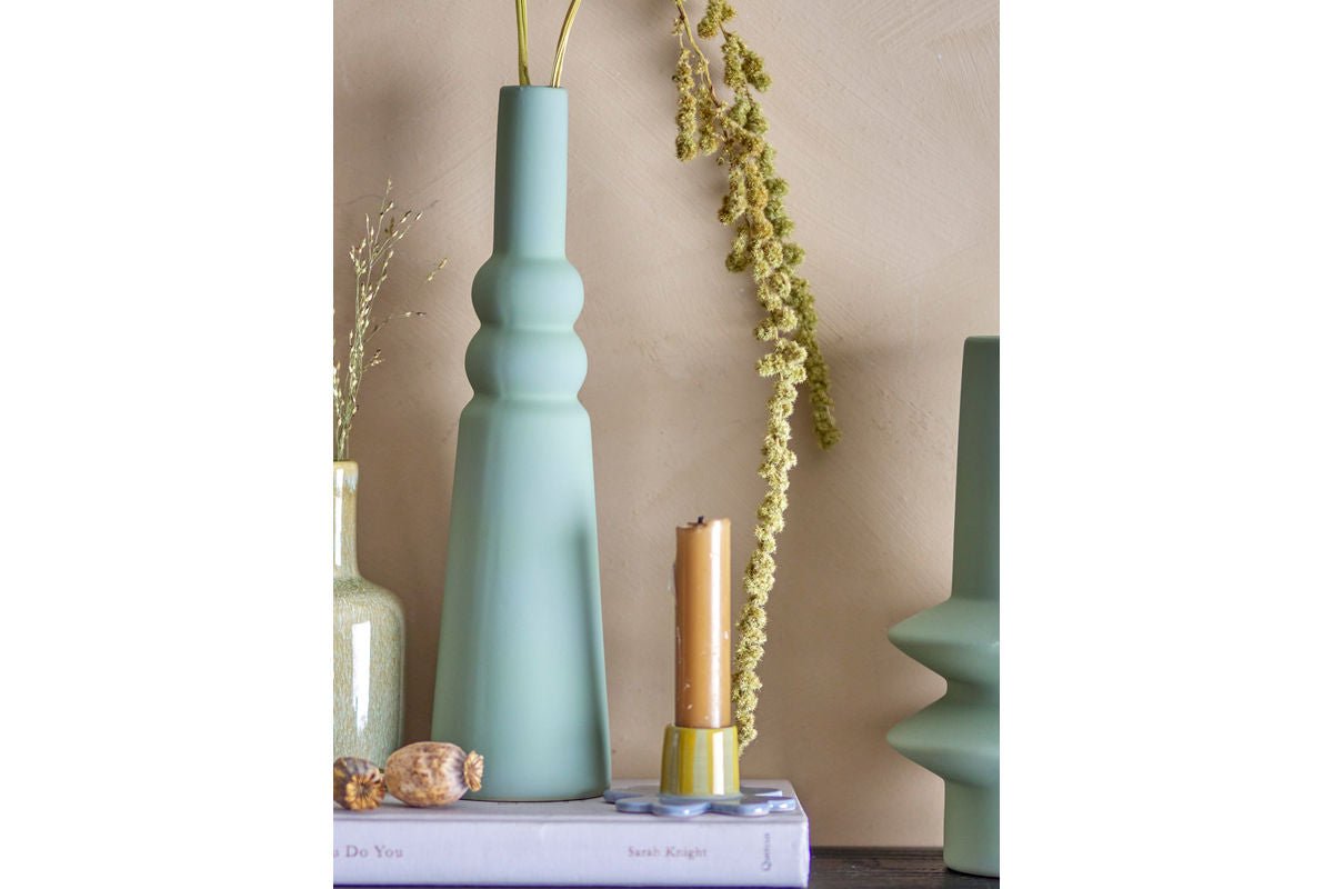 Vase Lori - Grün/Pink, aus Steingut