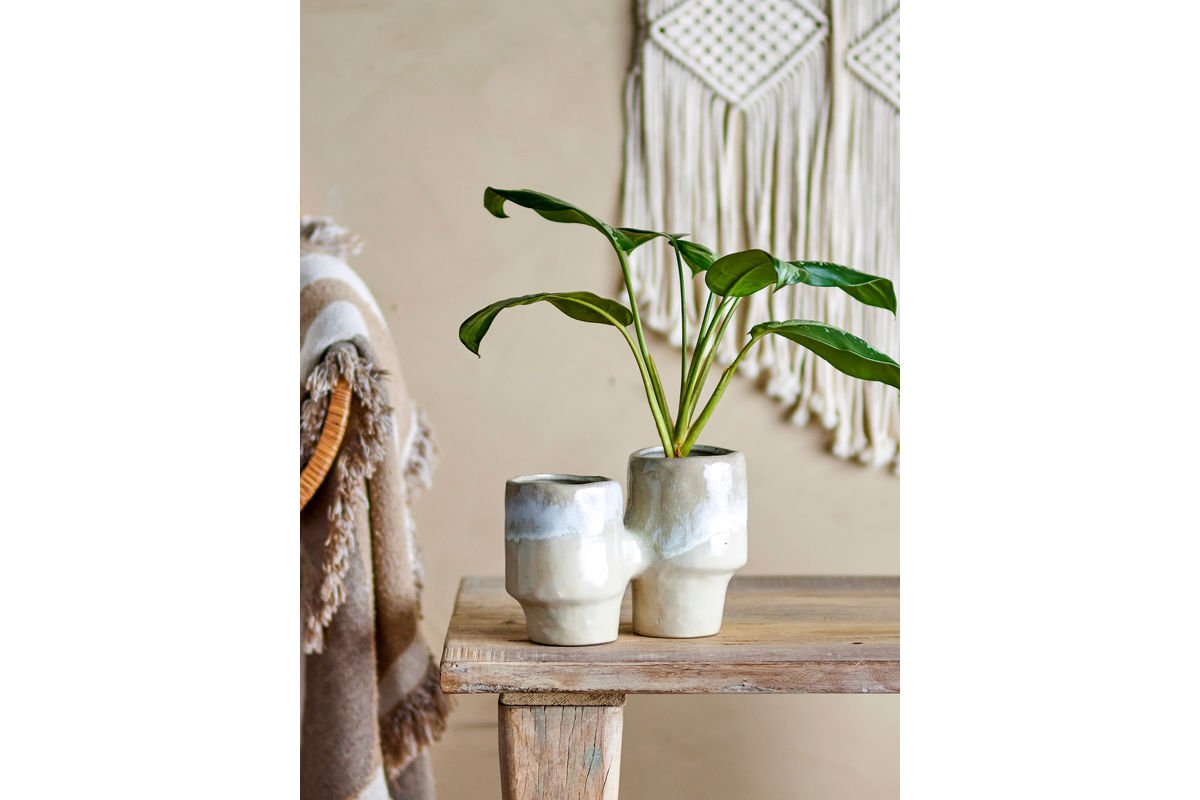 Blumentopf Doublepott – glasiertes Steingut