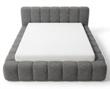 Designer Polsterbett Como in Cord mit Stauraum – Grau
