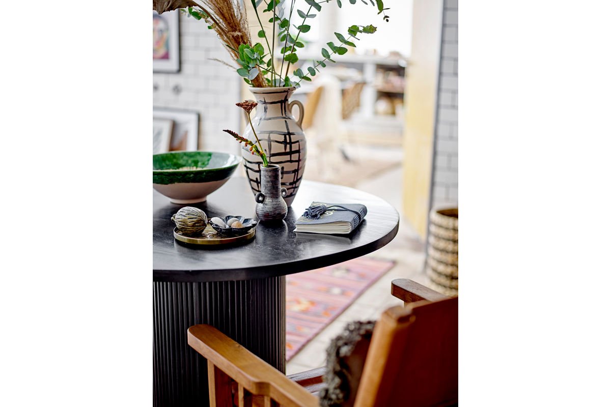 Vase Ora - Braun, aus Steingut