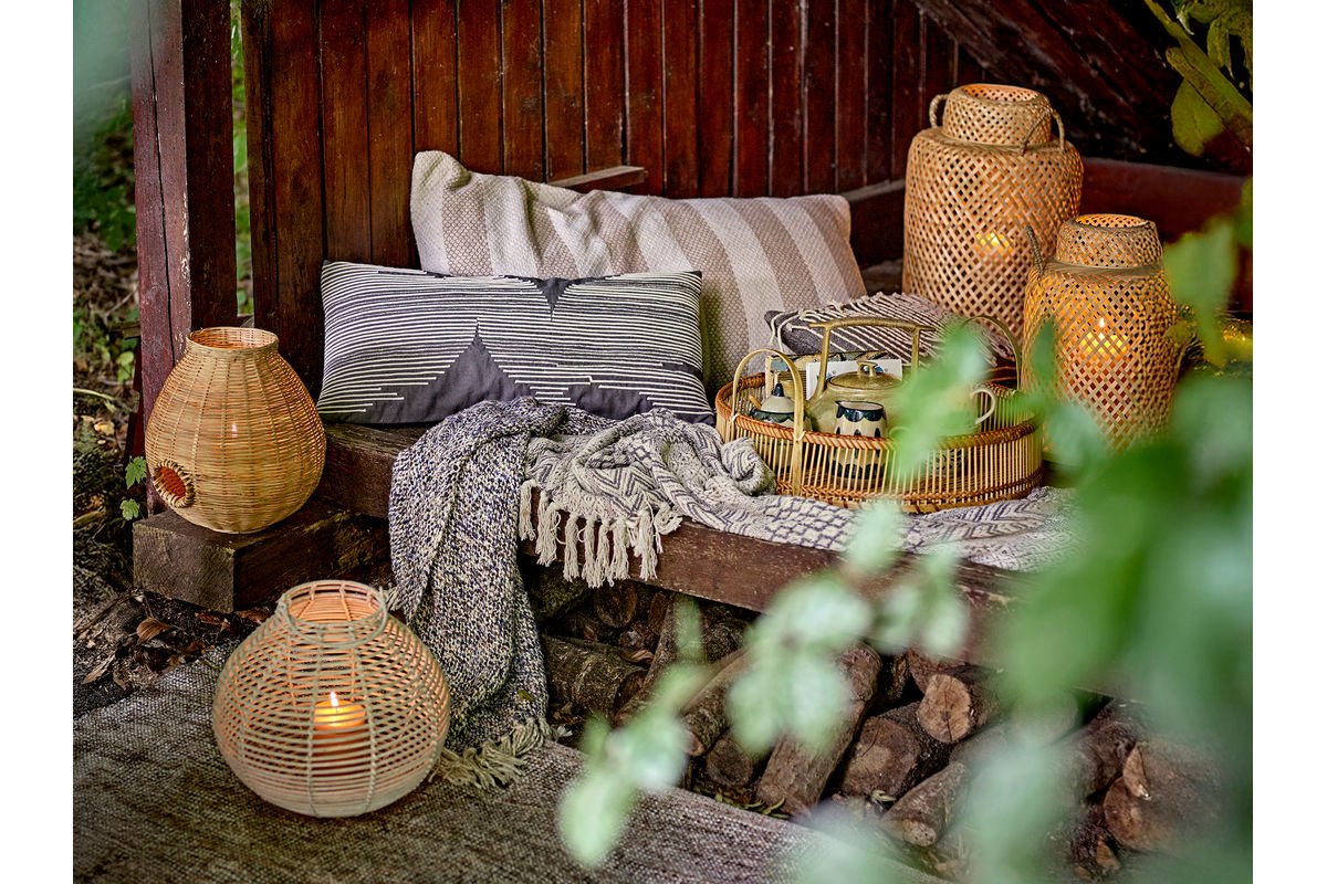 Tagesdecke Umi – Melierte Optik in Blau und Weiß