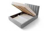 Designer Polsterbett Fano in Samt mit Stauraum – Grau