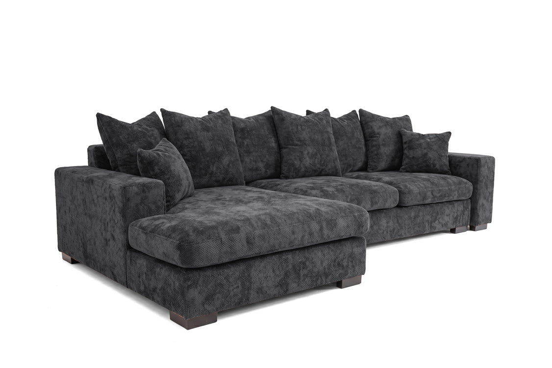 Designer Sofa Selena L mit Schlaffunktion in Strukturstoff