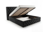 Designer Polsterbett Marlo in Samt – Schwarz
