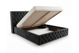 Designer Polsterbett Marlo in Samt – Schwarz