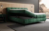 Boxspringbett Milla Cord in Grün (Poso 014) – Stauraum geöffnet seitlich