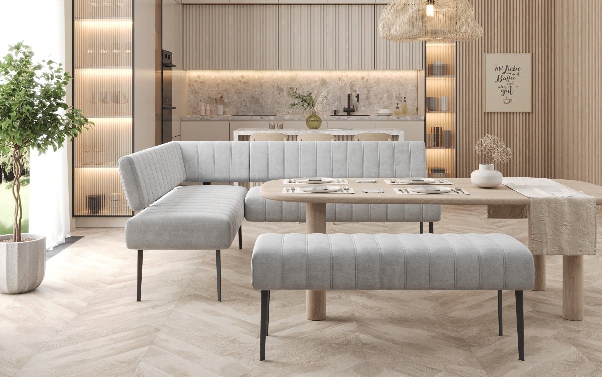 Essbank-Set Montero aus wasserabweisendem Samt mit Metallbeinen