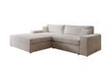 Designer Ecksofa Lugo in Cord – Beige – Links