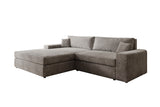 Designer Ecksofa Lugo in Cord – Hellgrau – Links