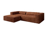 Designer Ecksofa Vasto in Cord – Orange – Links