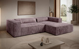 Designer Ecksofa Vasto in Cord – Mauve – Rechts