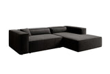 Designer Ecksofa Vasto in Strukturstoff – Schwarz – Rechts