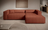 Designer Ecksofa Vasto in Strukturstoff – Terrakotta – Rechts