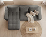 Designer Ecksofa Arvo in Bouclé mit Schlaffunktion & Stauraum – Grau – Links