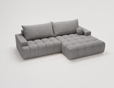 Designer Ecksofa Nemo in Stoff mit Schlaffunktion & Stauraum – Grau – Rechts