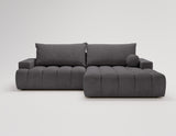 Designer Ecksofa Nemo in Stoff mit Schlaffunktion & Stauraum – Anthrazit – Rechts