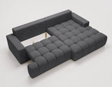 Designer Ecksofa Nemo in Stoff mit Schlaffunktion & Stauraum – Anthrazit – Rechts