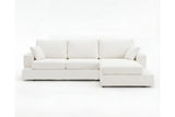 Designer Ecksofa Vigo in Bouclé – Weiß – Rechts