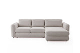 Designer Ecksofa Tino in Strukturstoff – Hellgrau – Rechts