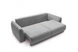 Designer 3 Sitzer Sofa Nora in Samt mit Schlaffunktion & Stauraum – Grau