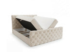 Boxspringbett Adora Samt mit Stauraum – Beige