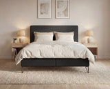 Boxspringbett Selina Slim Bouclé mit Stauraum – Anthrazit