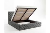 Designer Polsterbett Siena in Samt – Grau